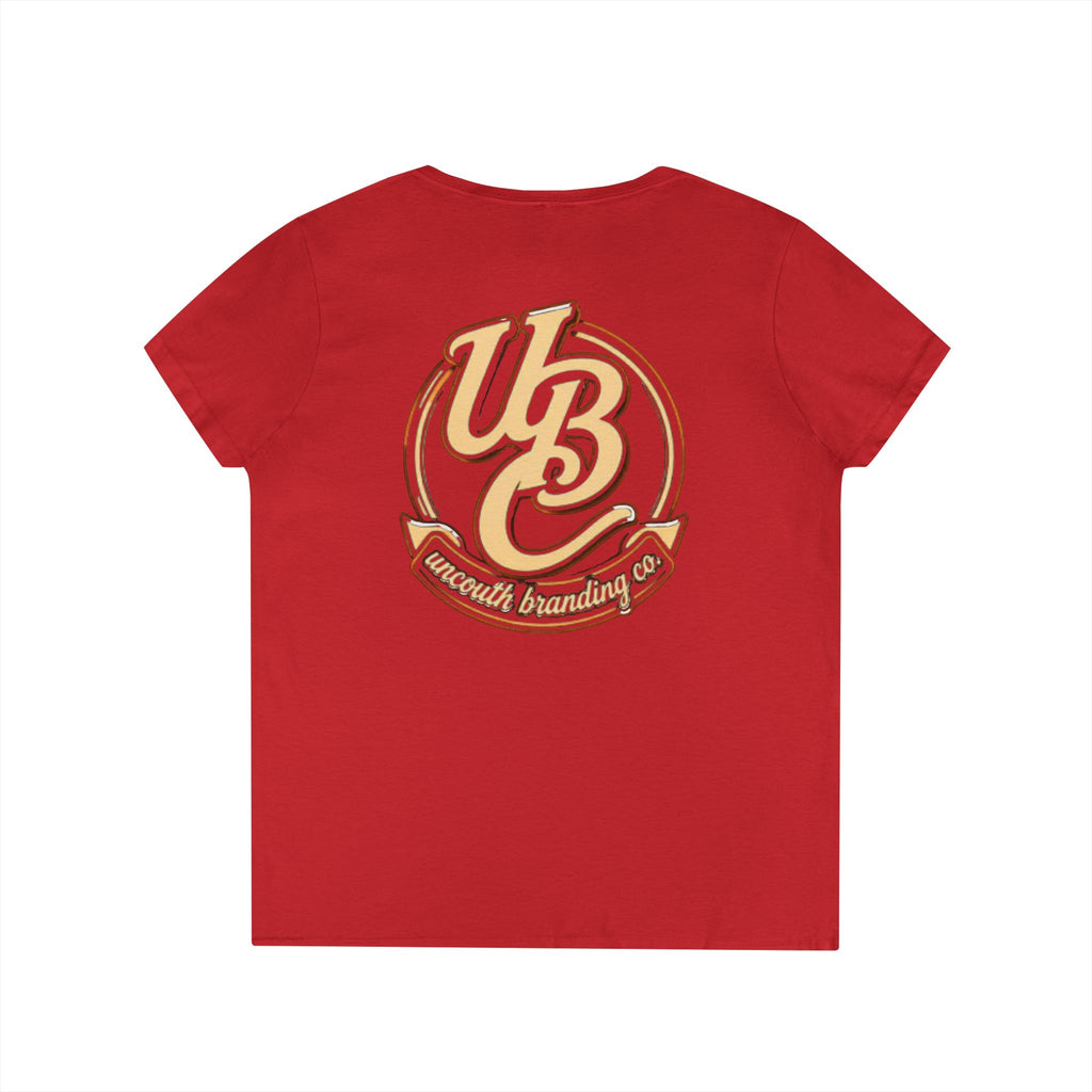 Ladies' V-Neck T-Shirt — Retro Graphic “I Have Social Anxiety So I Stare at My Shoes When Talking”
