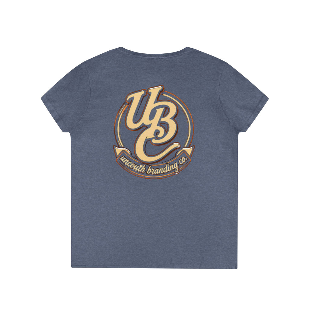 Ladies' V-Neck T-Shirt — Retro Graphic “I Have Social Anxiety So I Stare at My Shoes When Talking”