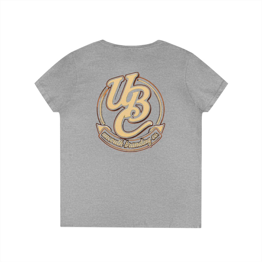 Ladies' V-Neck T-Shirt — Retro Graphic “I Have Social Anxiety So I Stare at My Shoes When Talking”