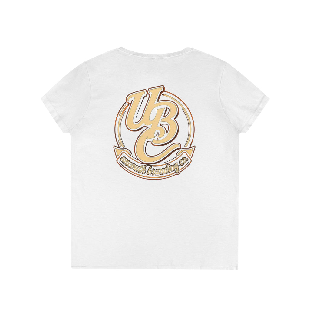 Ladies' V-Neck T-Shirt — Retro Graphic “I Have Social Anxiety So I Stare at My Shoes When Talking”
