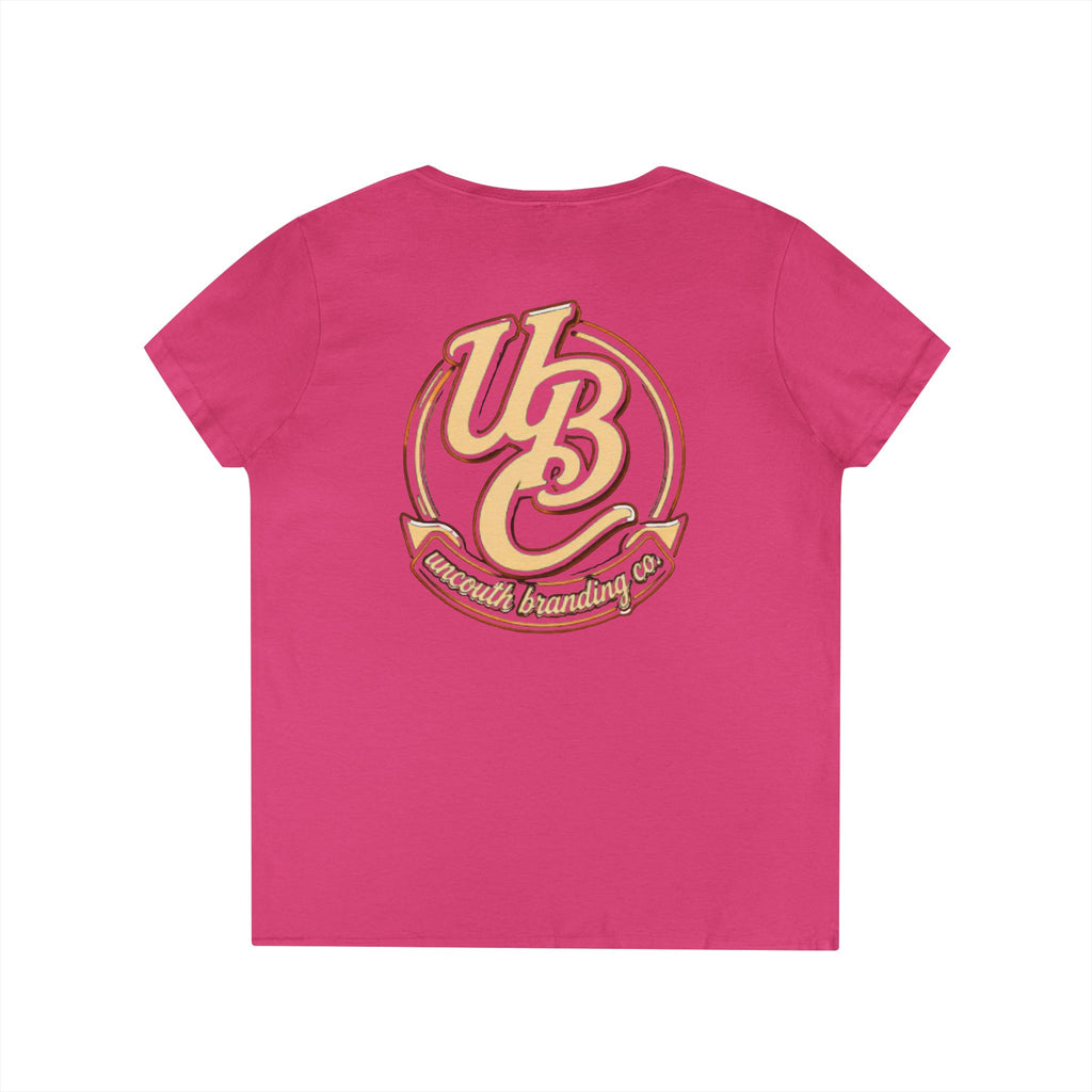 Ladies' V-Neck T-Shirt — Retro Graphic “I Have Social Anxiety So I Stare at My Shoes When Talking”