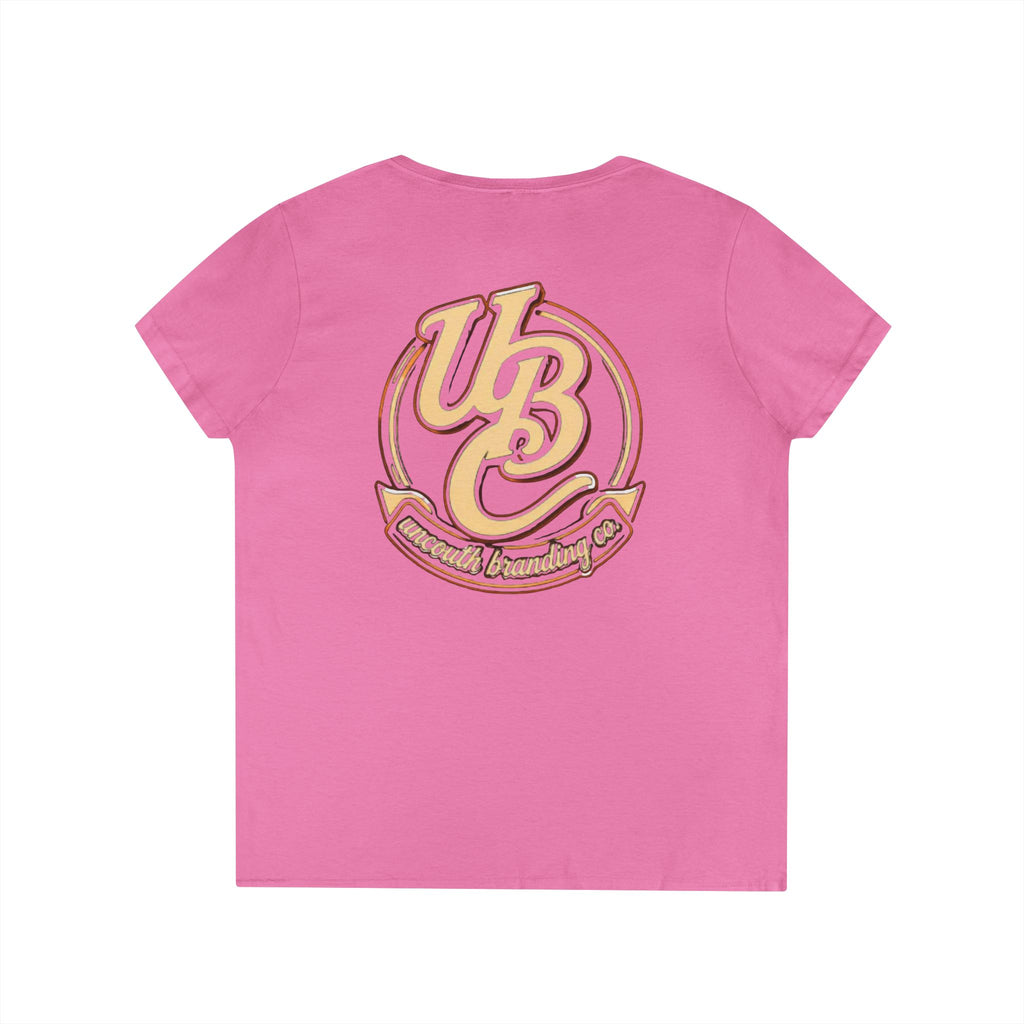 Ladies' V-Neck T-Shirt — Retro Graphic “I Have Social Anxiety So I Stare at My Shoes When Talking”