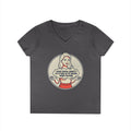 Ladies' V-Neck T-Shirt — Retro Graphic “I Have Social Anxiety So I Stare at My Shoes When Talking”